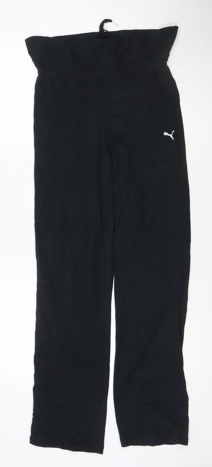Puma Womens Black Size 8 Track Pants Elastic Waist Activewear