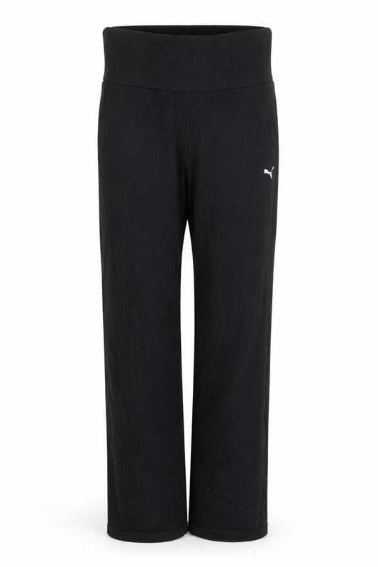 Puma Womens Black Size 8 Track Pants Elastic Waist Activewear