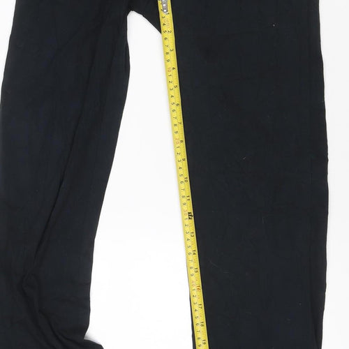 Puma Womens Black Size 8 Track Pants Elastic Waist Activewear