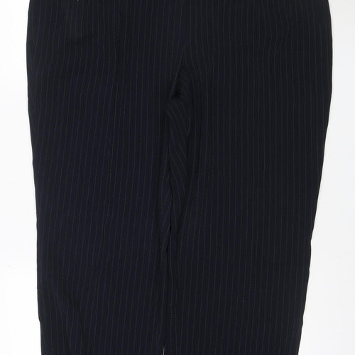 Gerry Weber Womens Navy Pinstripe Straight Leg Trousers UK 16