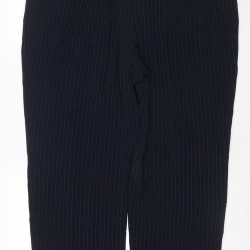 Gerry Weber Womens Navy Pinstripe Straight Leg Trousers UK 16