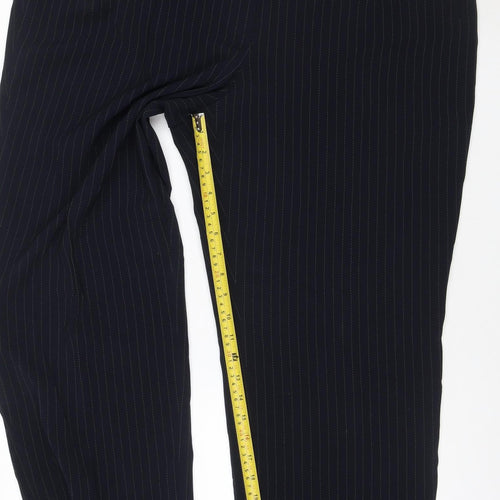 Gerry Weber Womens Navy Pinstripe Straight Leg Trousers UK 16