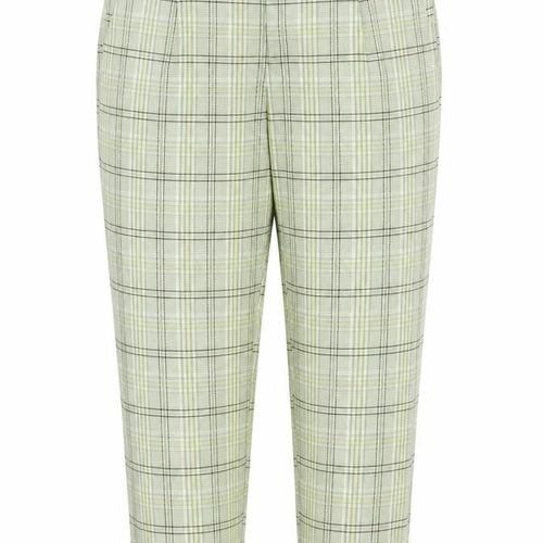 Stradivarius Women Green Check Tapered Jogger Trousers M