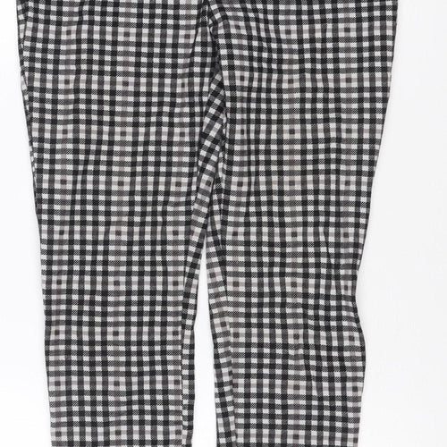 Marks and Spencer Women's Black Check Leggings Size 12 Long
