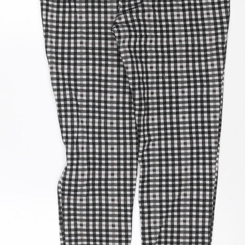 Marks and Spencer Women's Black Check Leggings Size 12 Long
