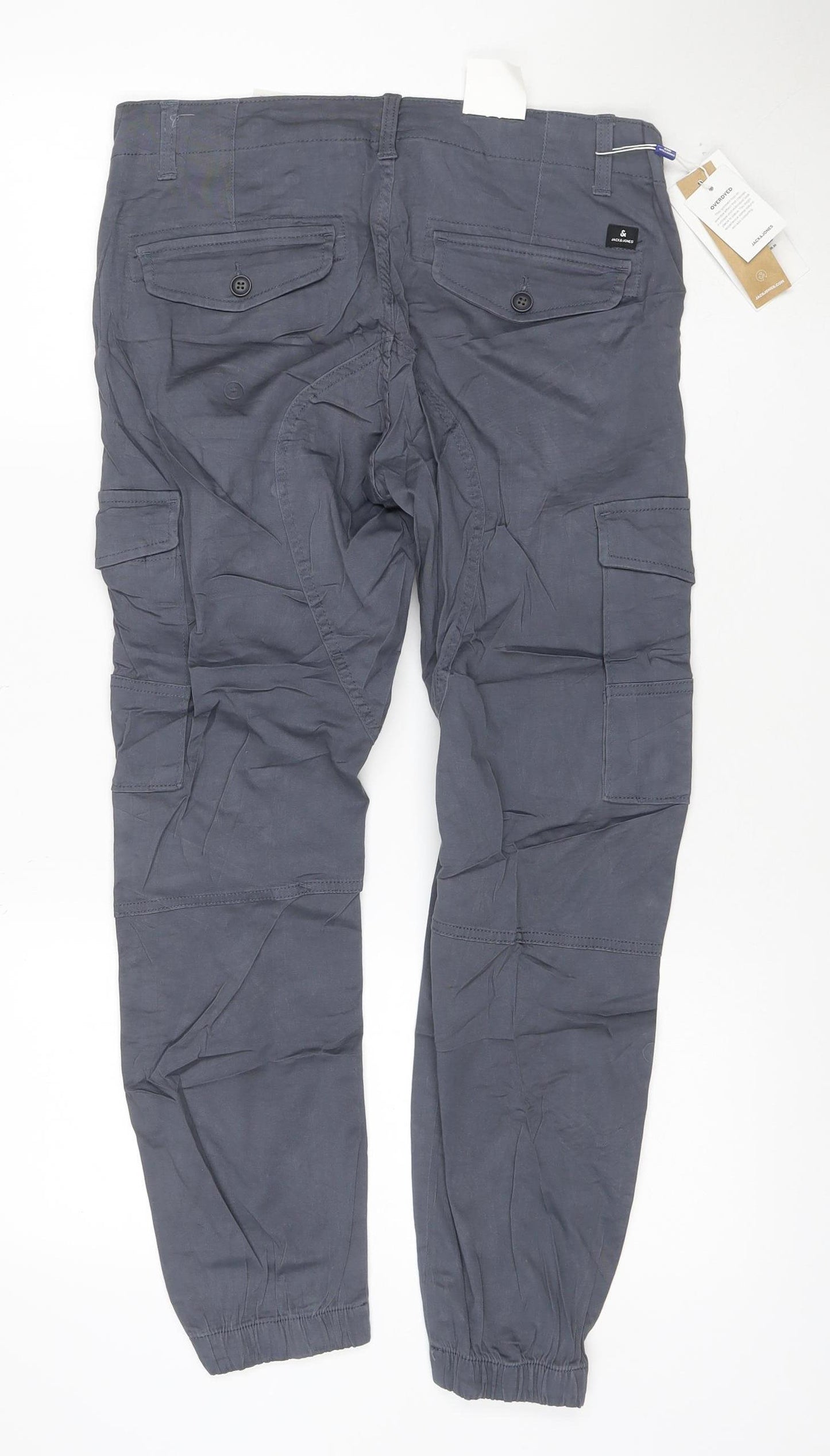 Jack & Jones Men's Grey Tapered Paul Cargo Jeans W31 L30