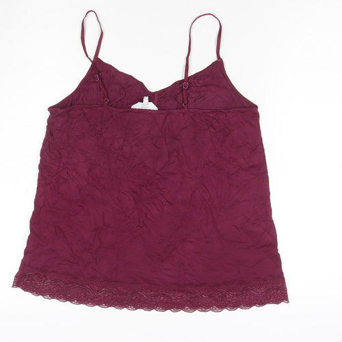 Patra Women Purple Lace Trim Modal Camisole Tank Top M