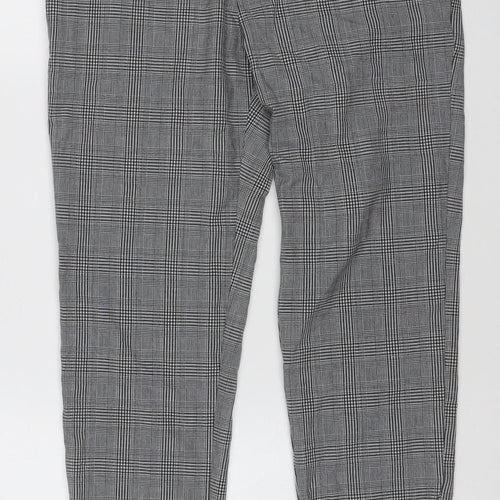 New Look Men's Grey Check Slim Fit Chino Trousers Size M 30R