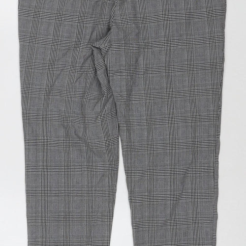 New Look Men's Grey Check Slim Fit Chino Trousers Size M 30R