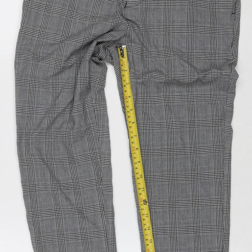 New Look Men's Grey Check Slim Fit Chino Trousers Size M 30R