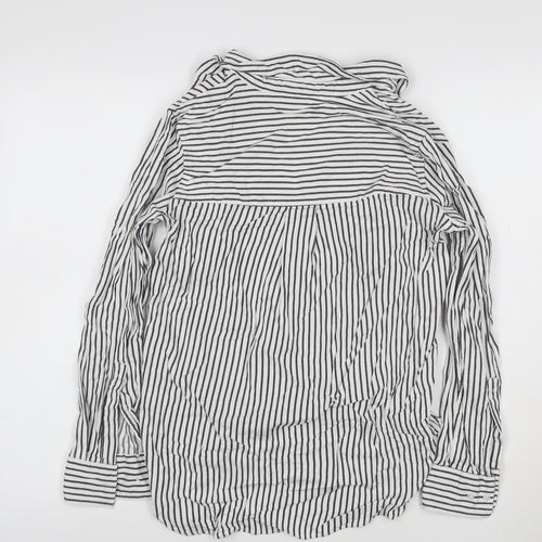 Next Women’s White Striped Cotton Button-Up Shirt Size 6