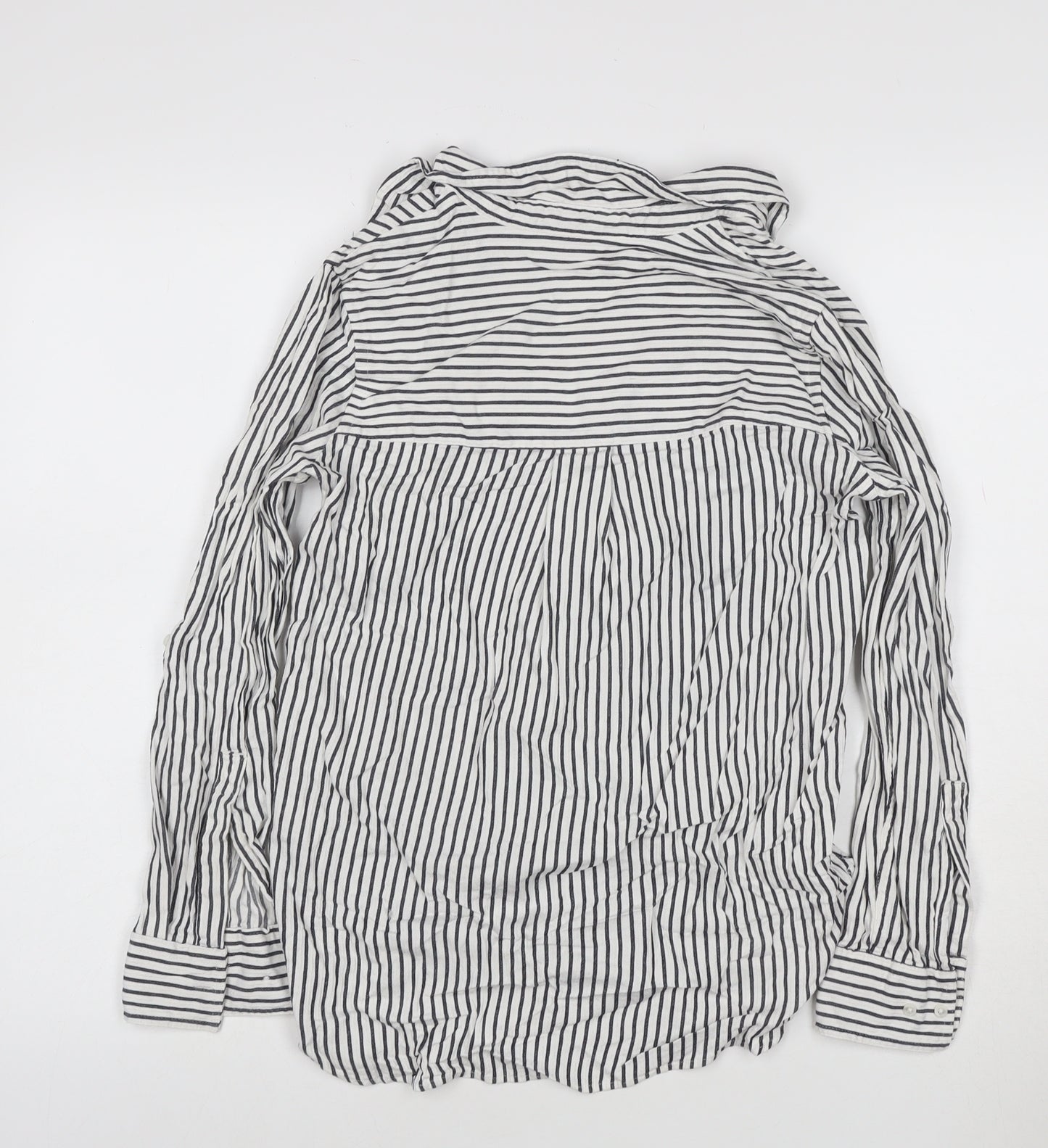Next Women’s White Striped Cotton Button-Up Shirt Size 6