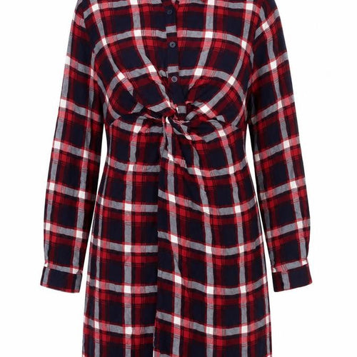 JoJo Maman Bébé Women's Red Check Shirt Dress Maternity Size M