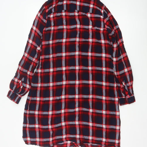 JoJo Maman Bébé Women's Red Check Shirt Dress Maternity Size M