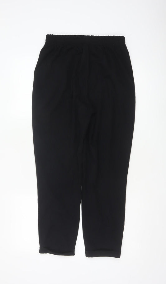 Stradivarius Women’s Black Tapered Elastic Waist Trousers Size S