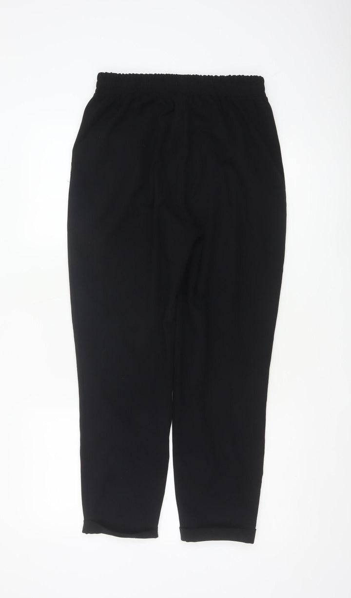 Stradivarius Women’s Black Tapered Elastic Waist Trousers Size S