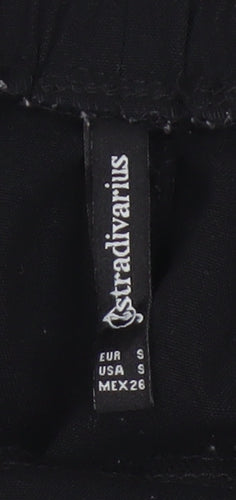 Stradivarius Women’s Black Tapered Elastic Waist Trousers Size S