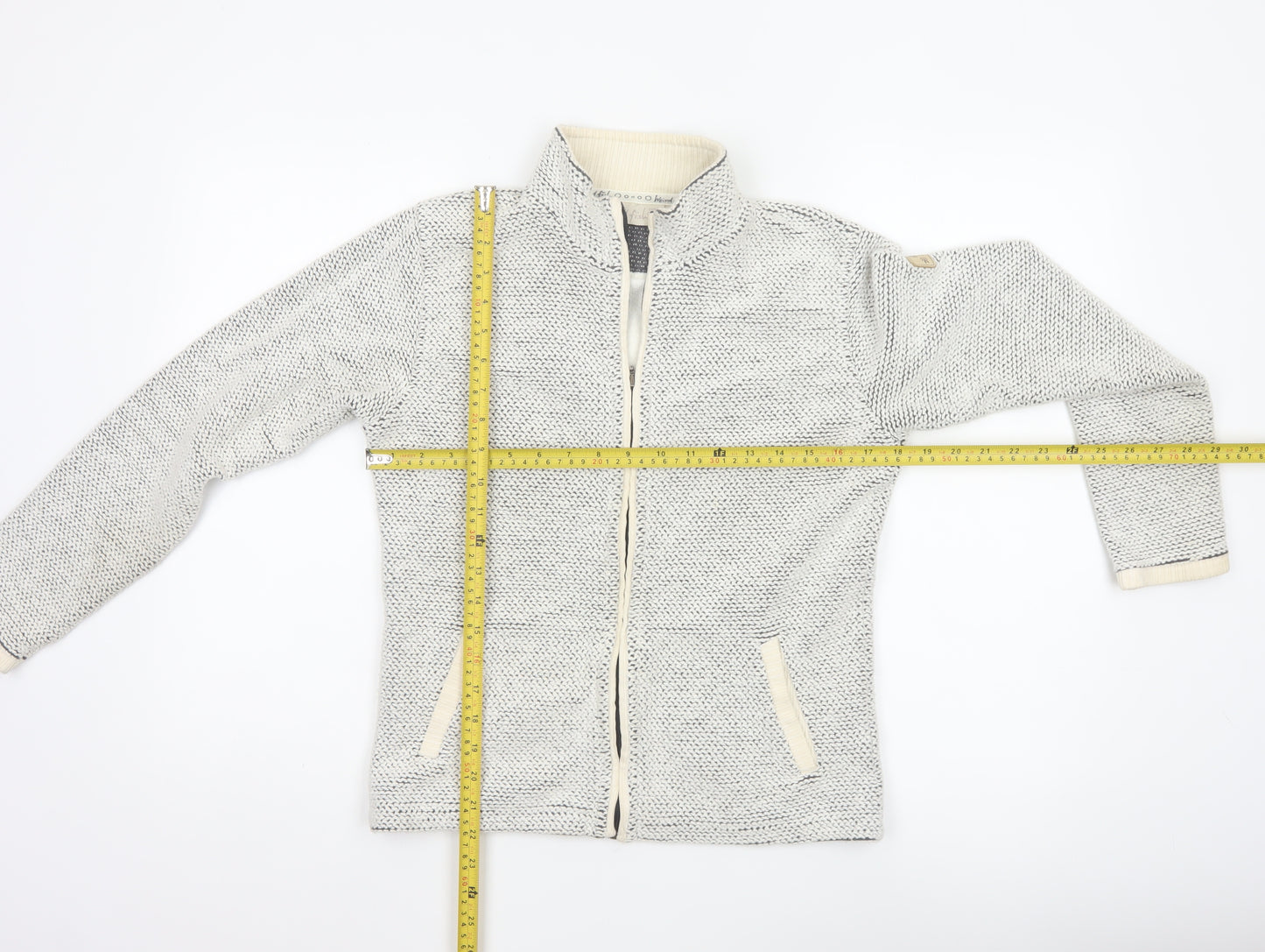 Weird Fish Women's Grey Cotton Blend Full Zip Jacket Size S