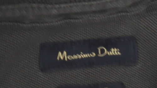 Massimo Dutti Men's Green Long Sleeve Cotton Polo Shirt Size M