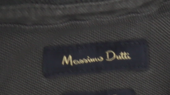 Massimo Dutti Men's Green Long Sleeve Cotton Polo Shirt Size M