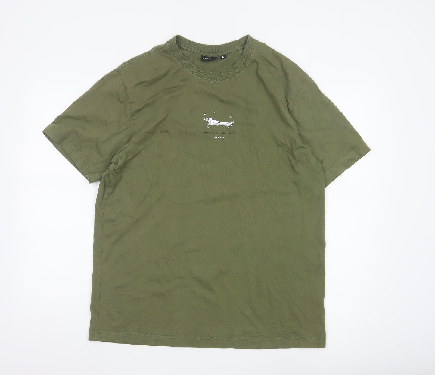 Afends Men’s Green Recycled Cotton Graphic T-Shirt Size L