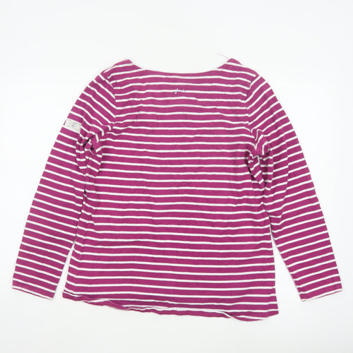 Joules Women’s Pink Striped Long Sleeve Cotton T-Shirt Size 16