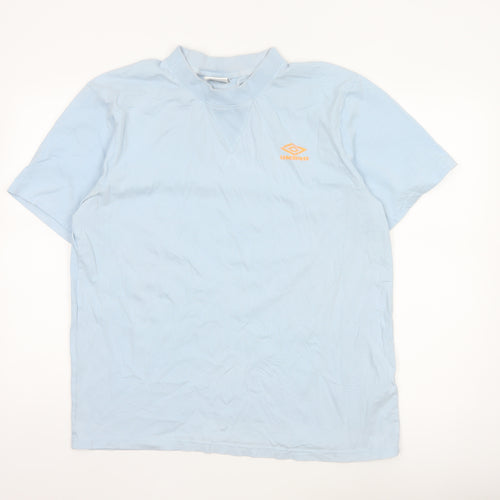 Umbro Mens Light Blue XL Cotton Short Sleeve Sports T-Shirt