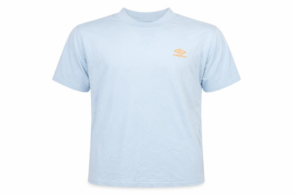 Umbro Mens Light Blue XL Cotton Short Sleeve Sports T-Shirt