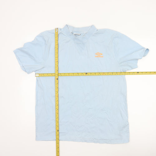 Umbro Mens Light Blue XL Cotton Short Sleeve Sports T-Shirt