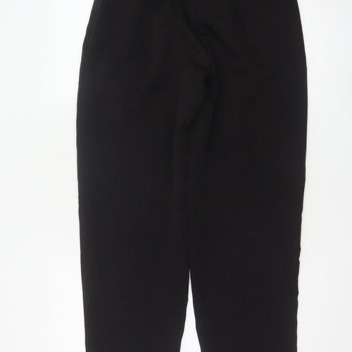 NA-KD Women's Black Paperbag Trousers Size 8 Belted High Waist