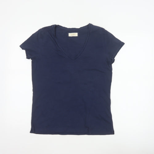 Mos Mosh Womens Navy Blue V-Neck Cotton T-Shirt Size M