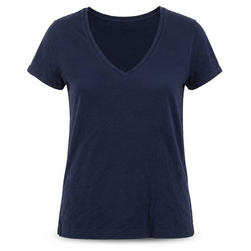 Mos Mosh Womens Navy Blue V-Neck Cotton T-Shirt Size M