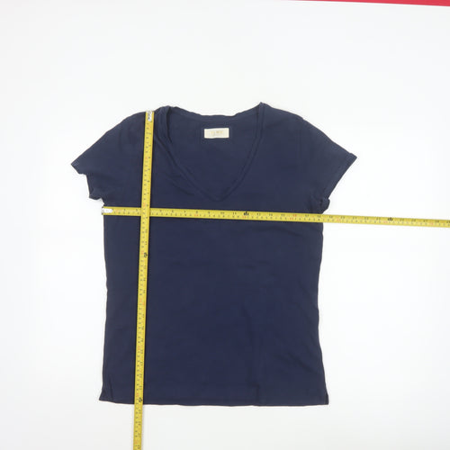 Mos Mosh Womens Navy Blue V-Neck Cotton T-Shirt Size M