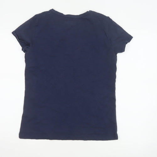 Mos Mosh Womens Navy Blue V-Neck Cotton T-Shirt Size M
