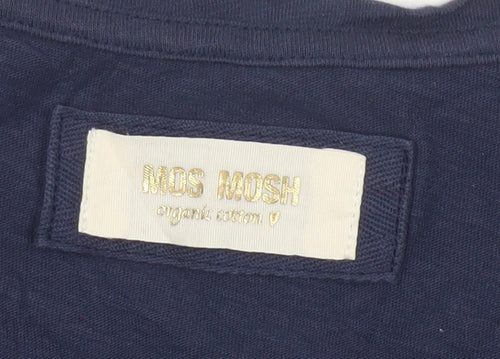 Mos Mosh Womens Navy Blue V-Neck Cotton T-Shirt Size M