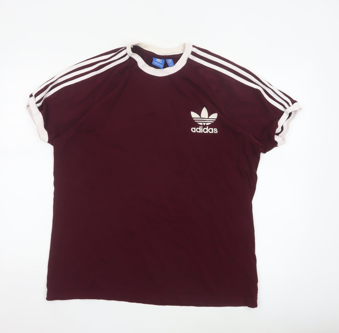 Adidas Men's Red XL Retro Sports Crew Neck T-Shirt
