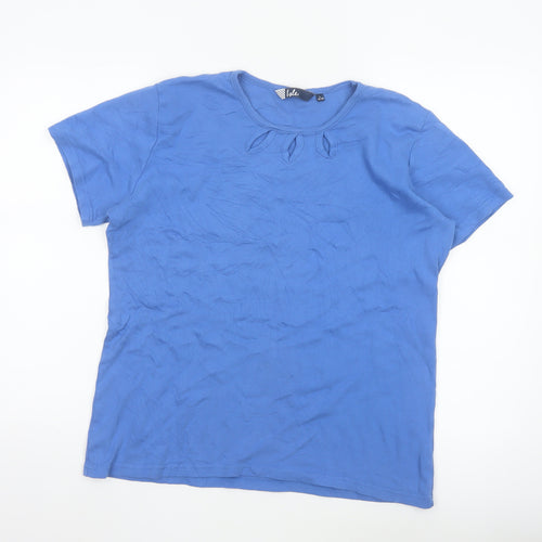 Isle Women's Blue Cotton Short Sleeve Crew Neck T-Shirt Size 18