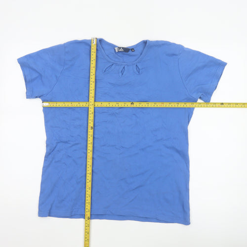 Isle Women's Blue Cotton Short Sleeve Crew Neck T-Shirt Size 18