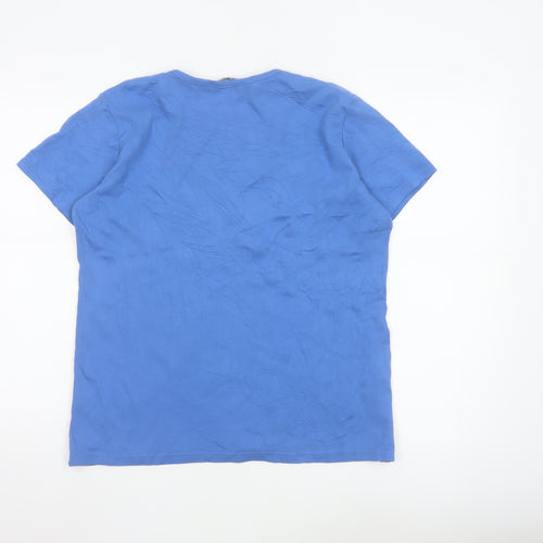Isle Women's Blue Cotton Short Sleeve Crew Neck T-Shirt Size 18