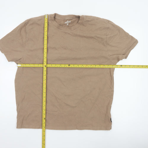 Hollister Men’s Beige Heavyweight Relaxed Fit Cotton XL T-Shirt