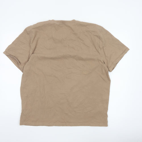 Hollister Men’s Beige Heavyweight Relaxed Fit Cotton XL T-Shirt