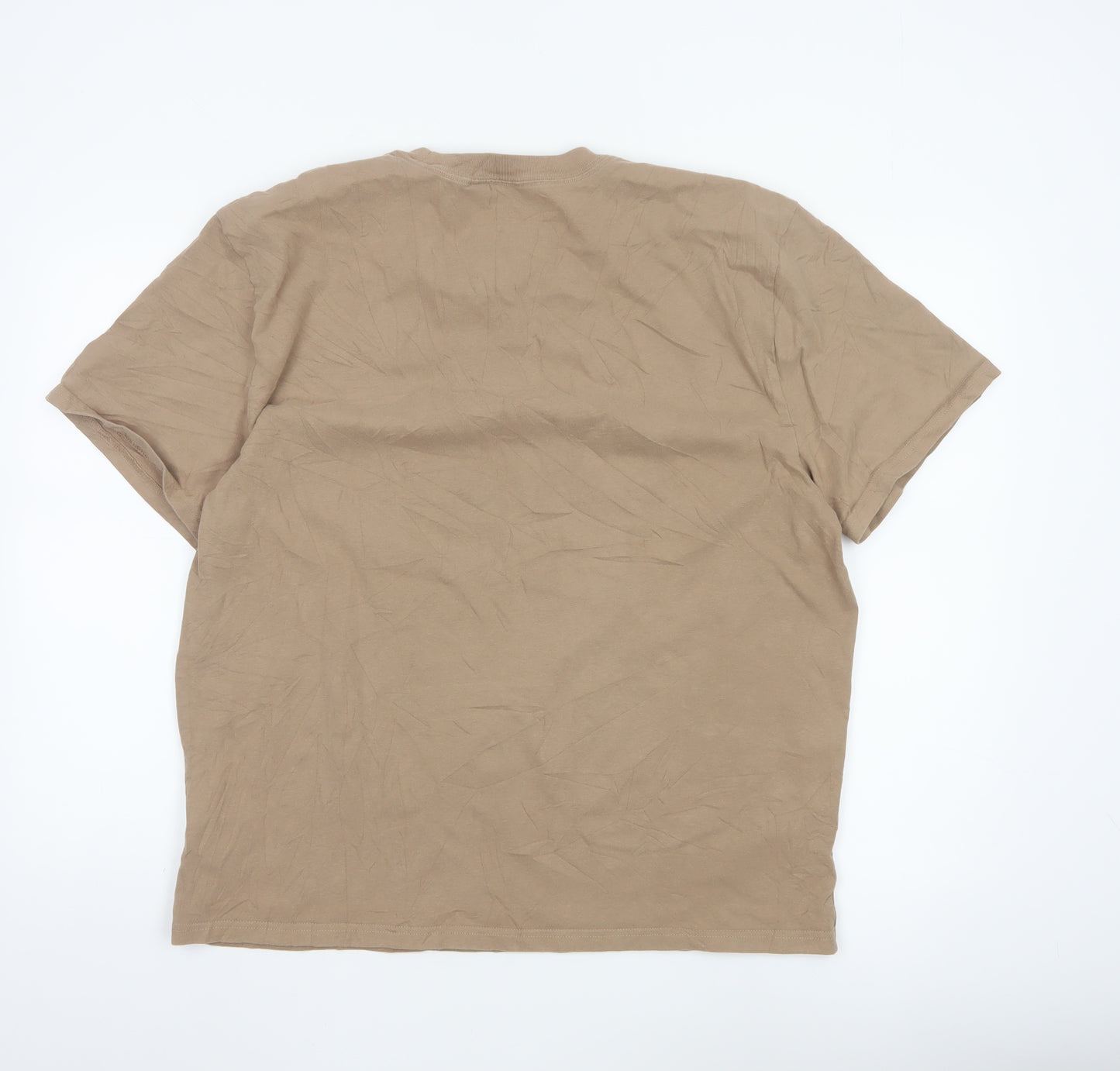 Hollister Men’s Beige Heavyweight Relaxed Fit Cotton XL T-Shirt