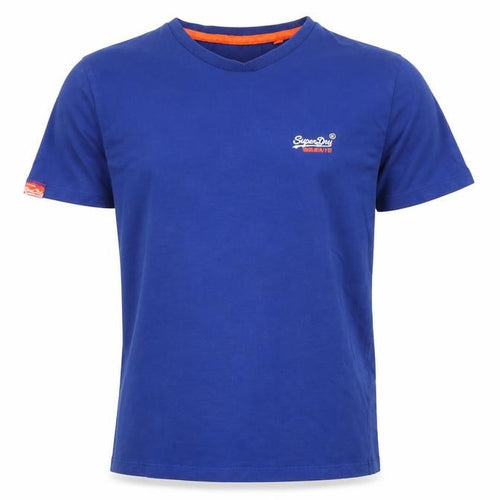 Superdry Men Blue Crew Neck Cotton Jersey T-Shirt Size M
