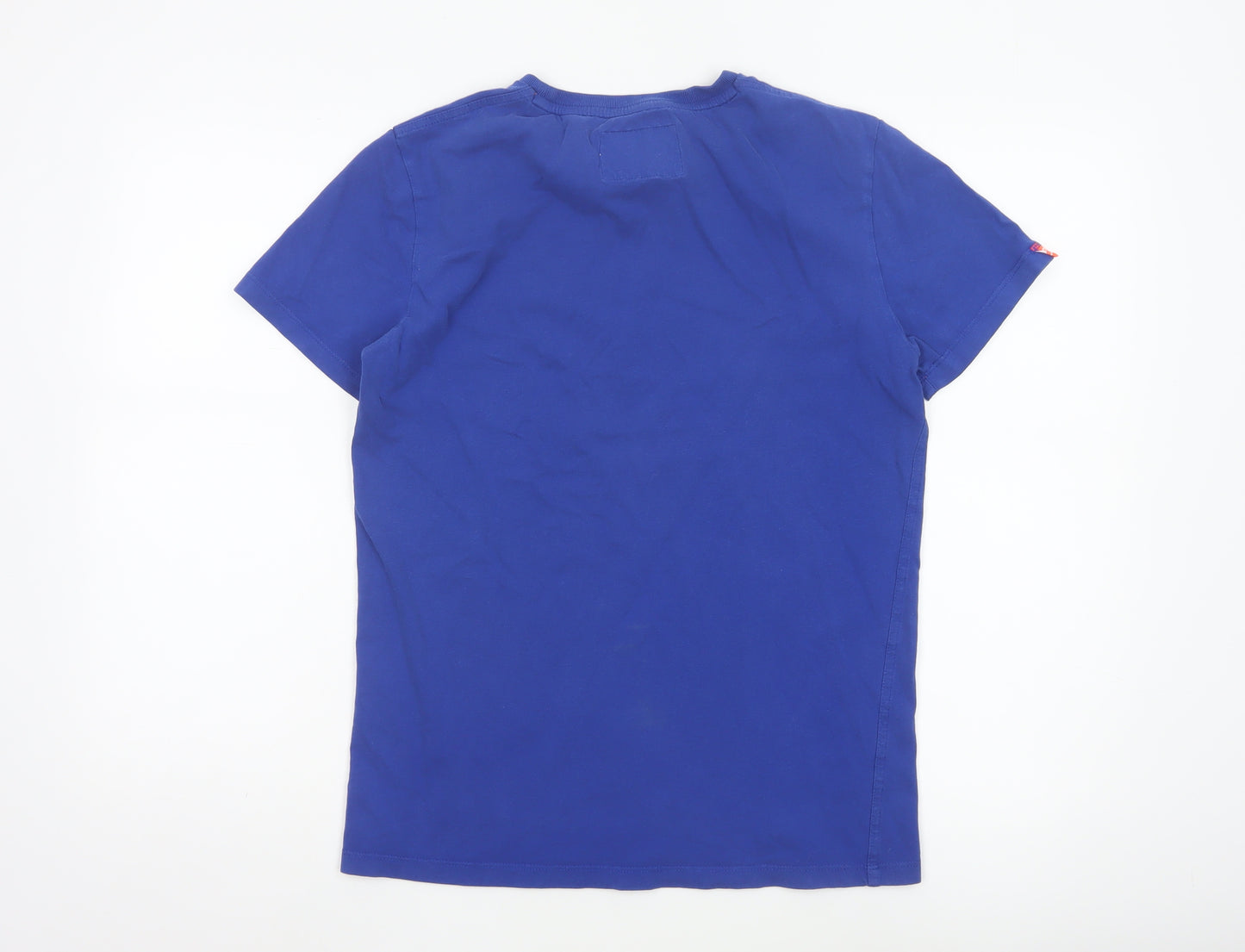 Superdry Men Blue Crew Neck Cotton Jersey T-Shirt Size M