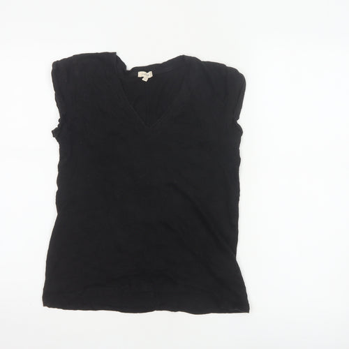 Jigsaw Women's Black Linen V-Neck Sleeveless T-Shirt XS