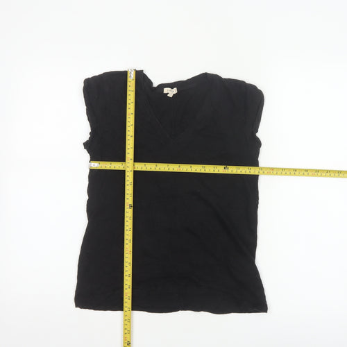 Jigsaw Women's Black Linen V-Neck Sleeveless T-Shirt XS