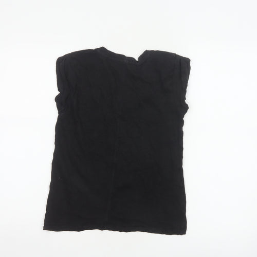 Jigsaw Women's Black Linen V-Neck Sleeveless T-Shirt XS