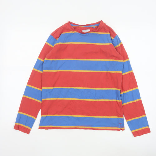FatFace Boys Red Striped Long Sleeve Cotton T-Shirt 12-13 Years