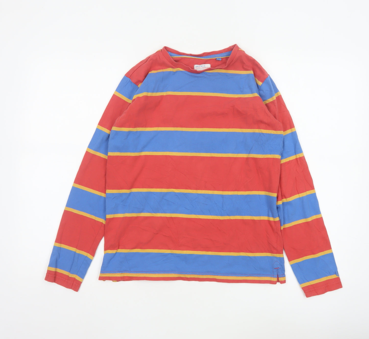 FatFace Boys Red Striped Long Sleeve Cotton T-Shirt 12-13 Years