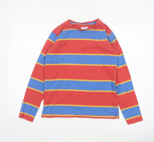 FatFace Boys Red Striped Long Sleeve Cotton T-Shirt 12-13 Years